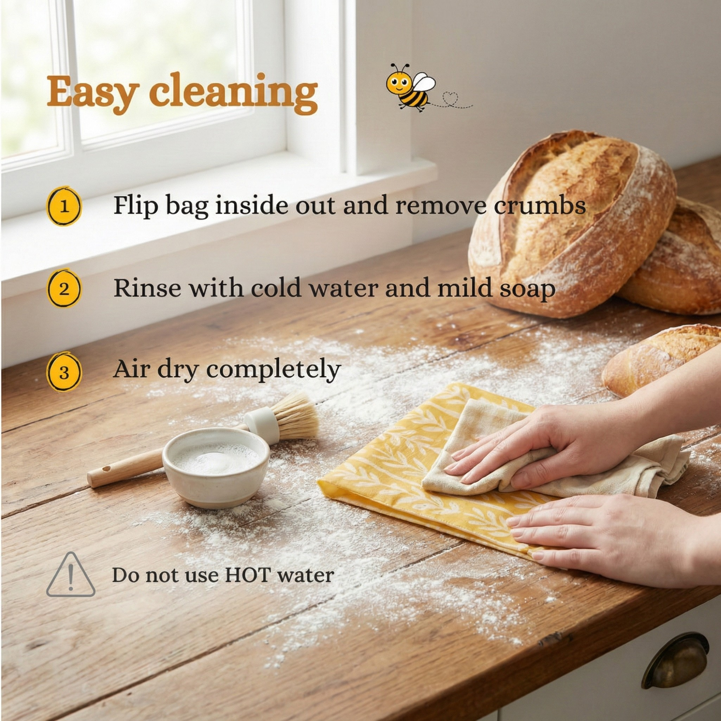 Premium 100% Cotton-Beeswax Bread Bags