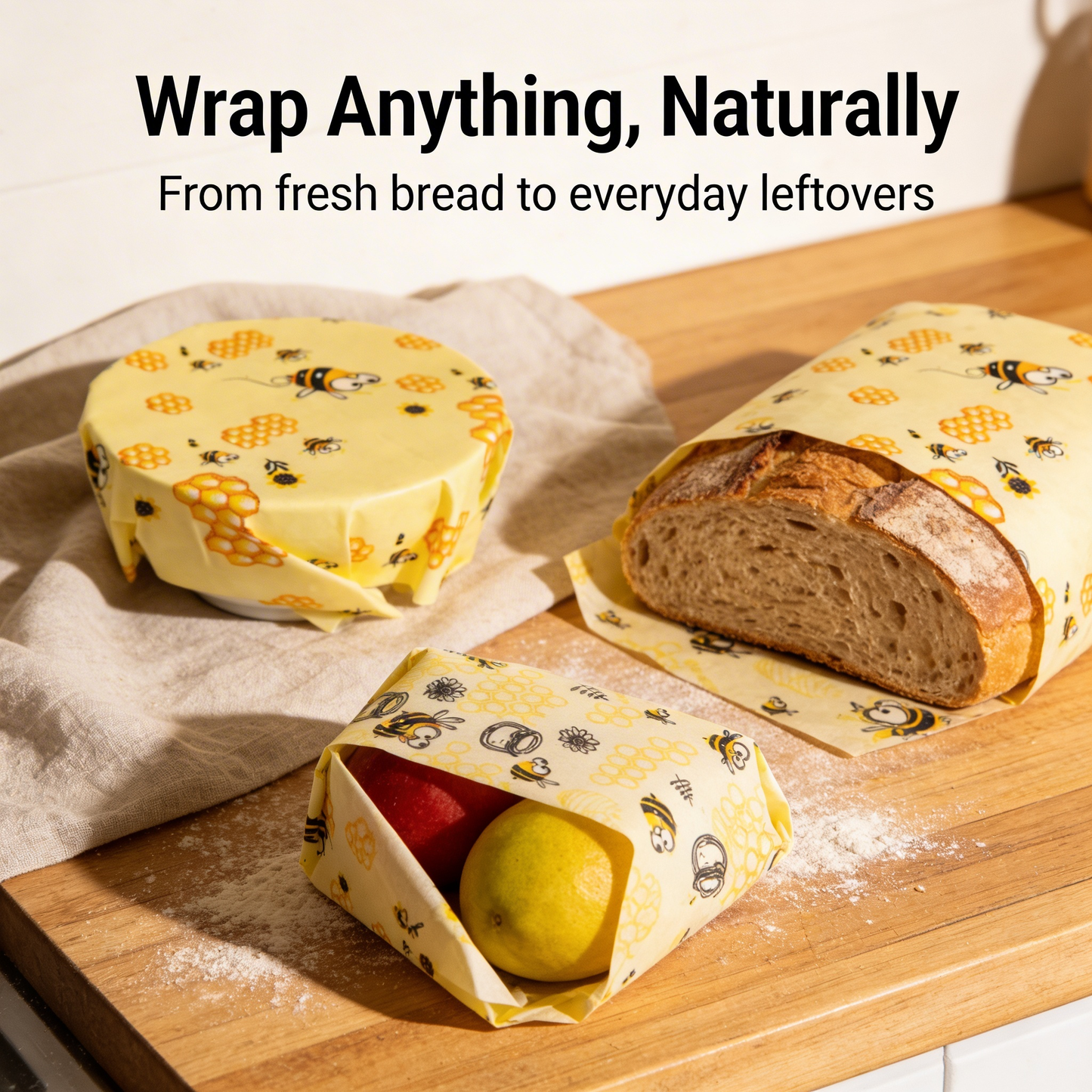 Beeswax wrapping cloth 3 piece